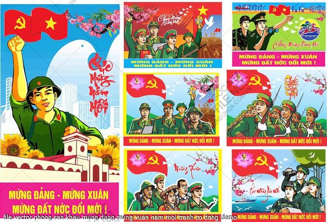 file vector phong san khau mung dang mung xuan nam moi tranh co dong